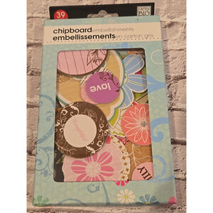 Me & My Big Ideas Chipboard Embellishments, New In Box, 39 Pieces, Assorted